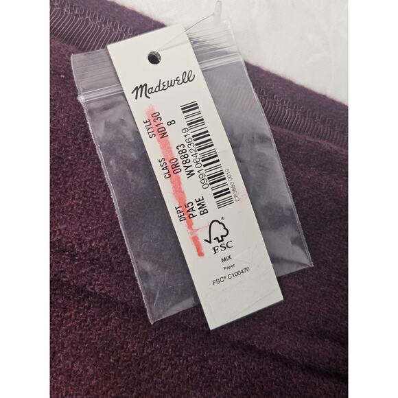NWT Madewell ($98) Zip Front Mini Skirt Bordeaux Mélange Size 8 Medium ND130 - Picture 4 of 11